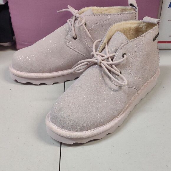 BearPaw Skye Women's 10 Glitter Light Pink Ankle Boots - New - Picture 1 of 11